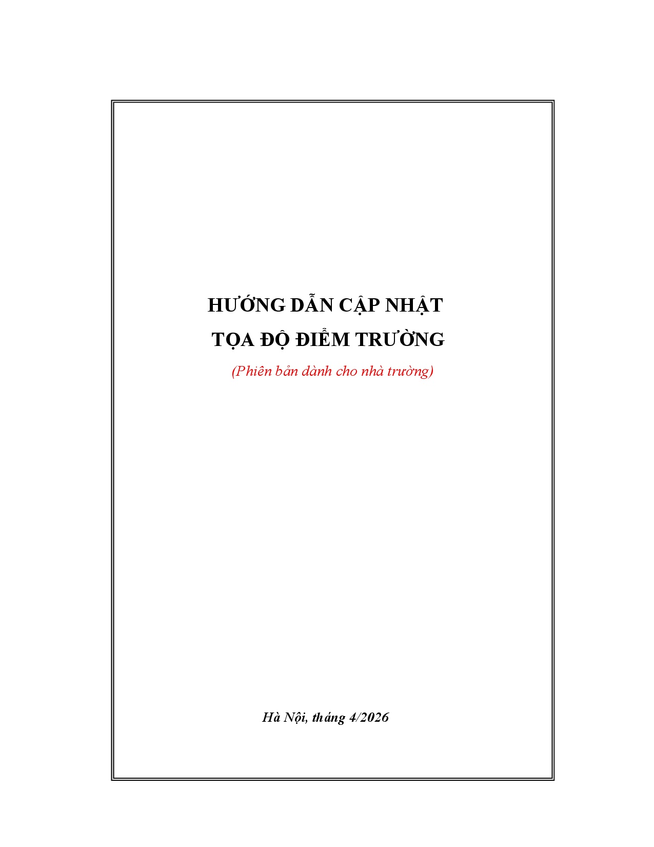 1. Trường HD cập nhật tọa độ điểm trường V1.2026-001