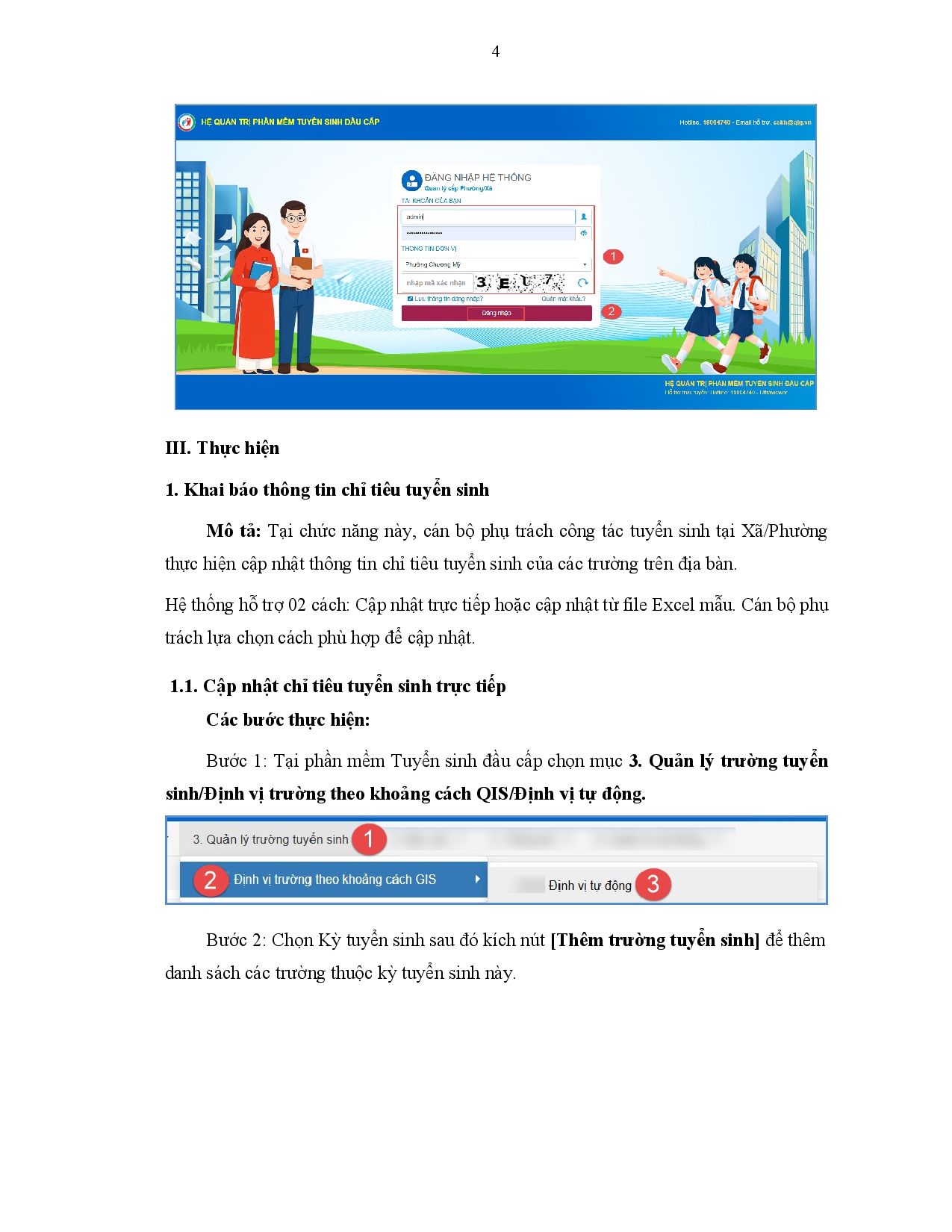 4. Xã Phường HD khai báo chỉ tiêu tuyển sinh V1.2026-004